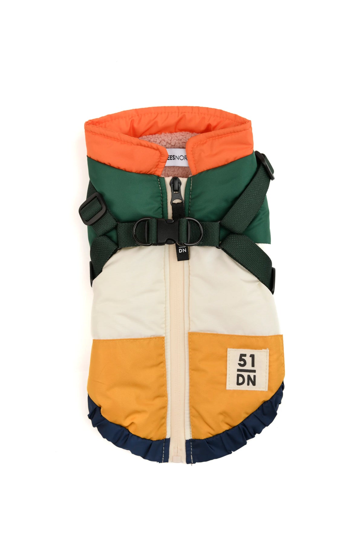 Manteau d’hiver pour chien Color block avec harnais intégré – 51 Degrees North