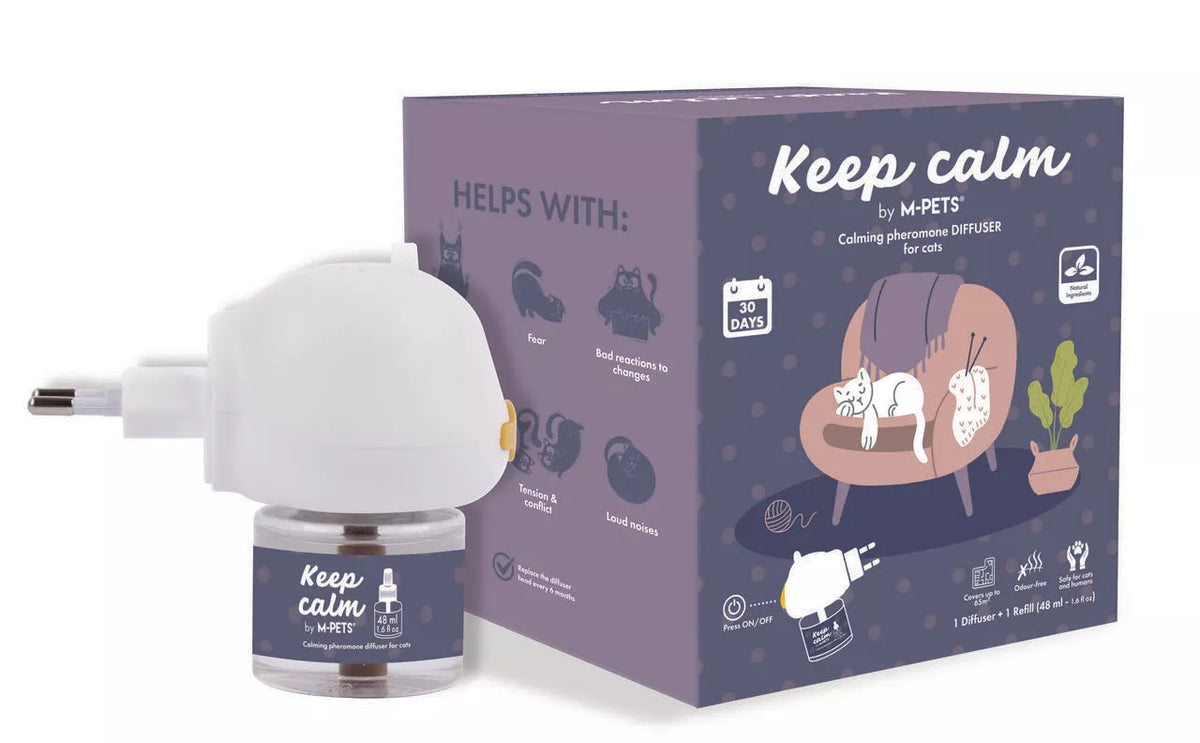 M-PETS Keep Calm – Diffuseur apaisant aux phéromones pour chat – 48 ml
