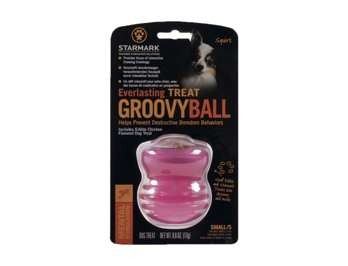 STARMARK Everlasting Treat Groovy Ball – Balle interactive à friandises pour chien – Mauve
