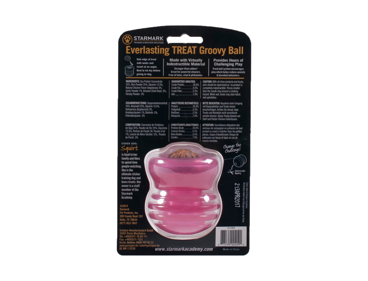 STARMARK Everlasting Treat Groovy Ball – Balle interactive à friandises pour chien – Mauve