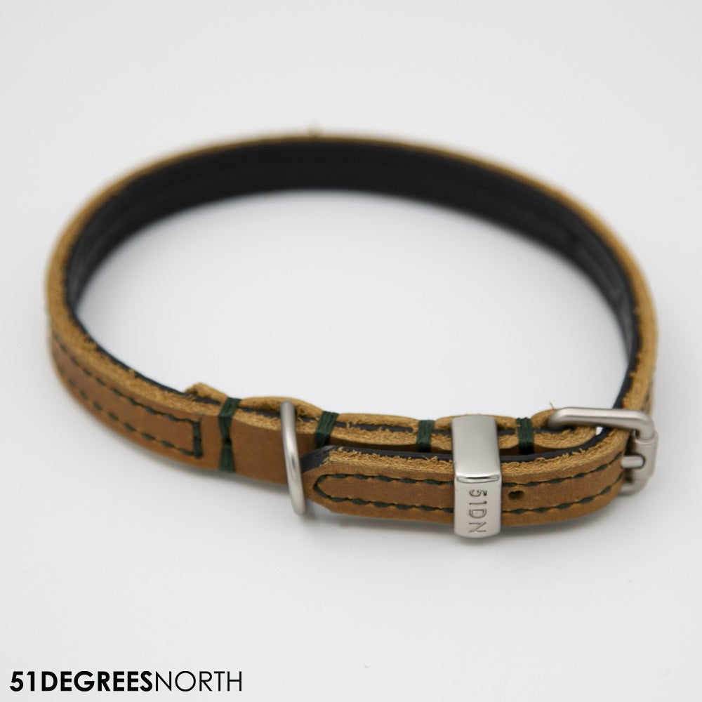 Halsband Milano Classic – 51 Degrees North – Kontrast Cognac