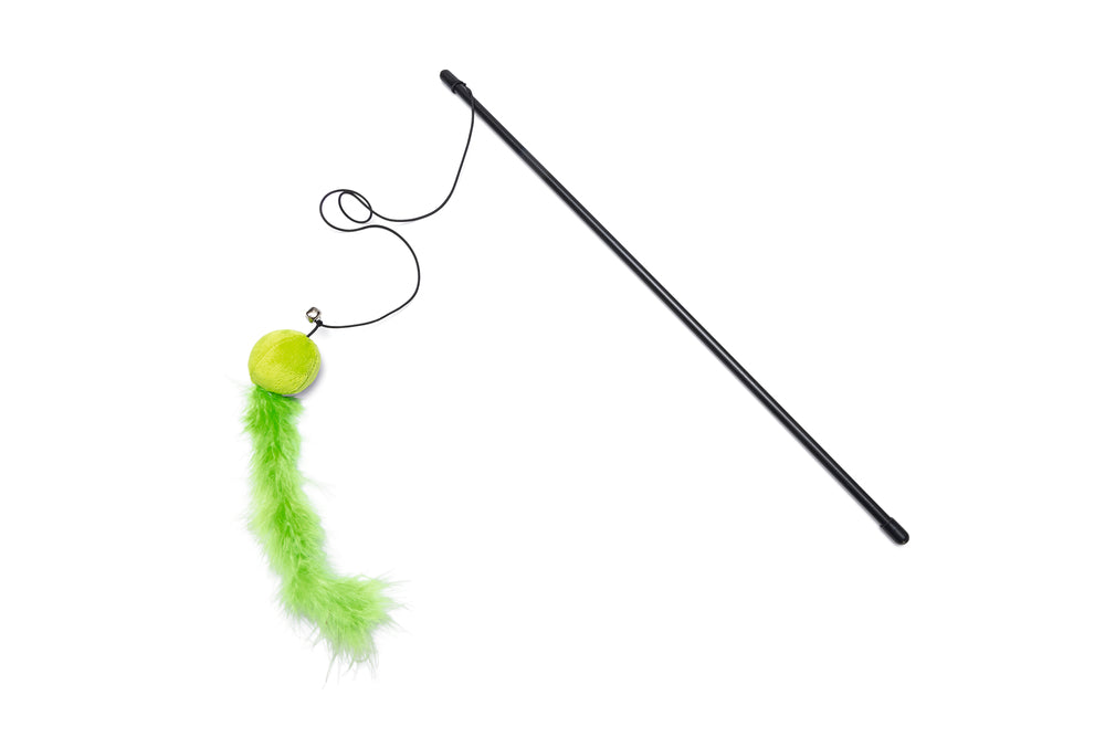 Beeztees – Canne à pêche avec balle, plumes et grelot pour chat