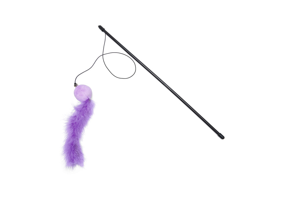 Beeztees – Canne à pêche avec balle, plumes et grelot pour chat