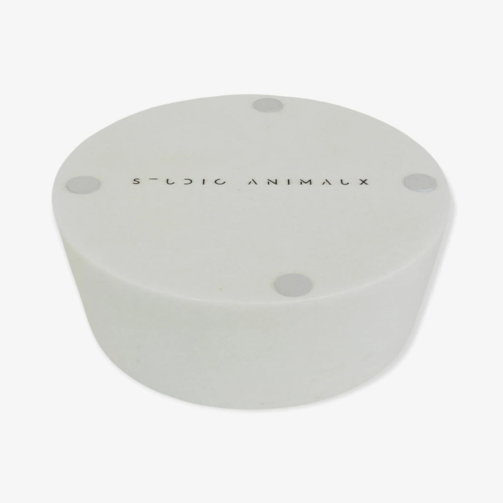 Gamelle en marbre Studio Animaux – Crystal White – Ø 23 cm