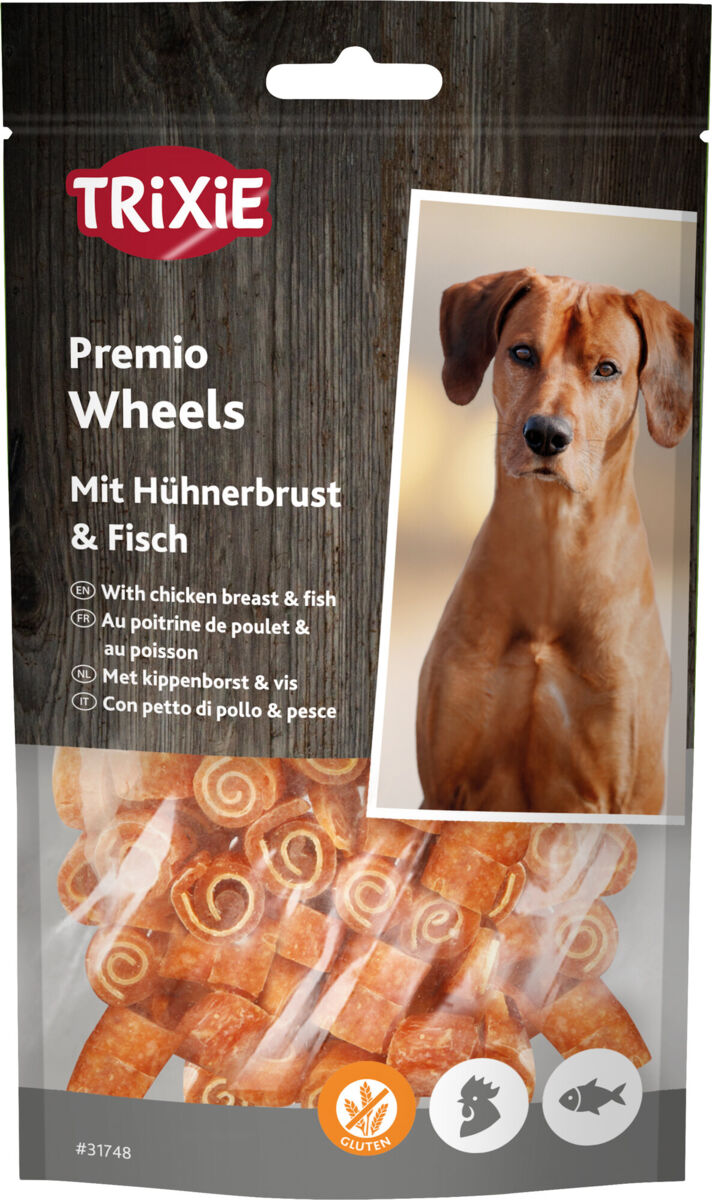 TRIXIE PREMIO Wheels à la poitrine de poulet & au poisson – 75 g