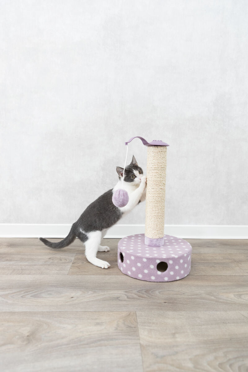 Griffoir chaton TRIXIE Junior mauve 47 cm avec jouets