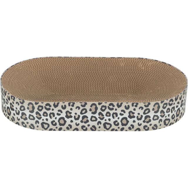 TRIXIE Leo – Lit griffoir en carton pour chat – Motif léopard crème – 63 cm