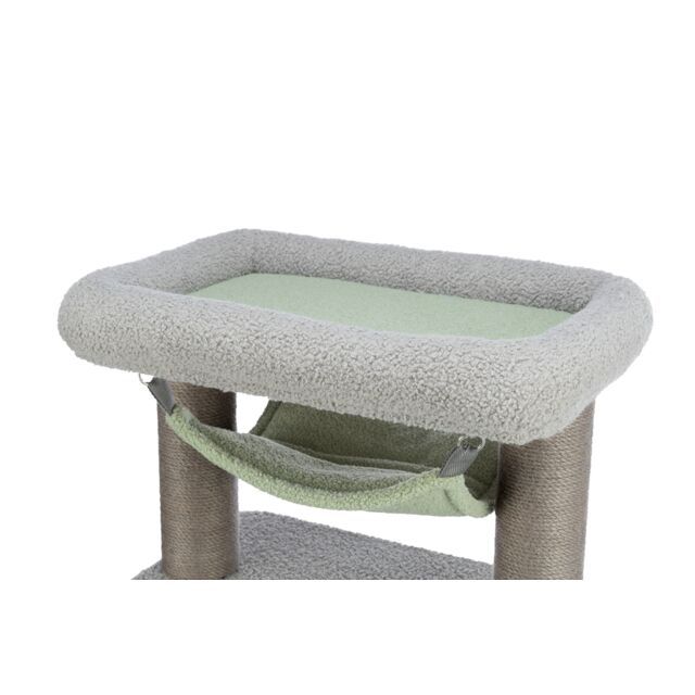 TRIXIE Junior Lunito – Arbre à chat avec hamac et cachette – Gris et menthe – 71 cm