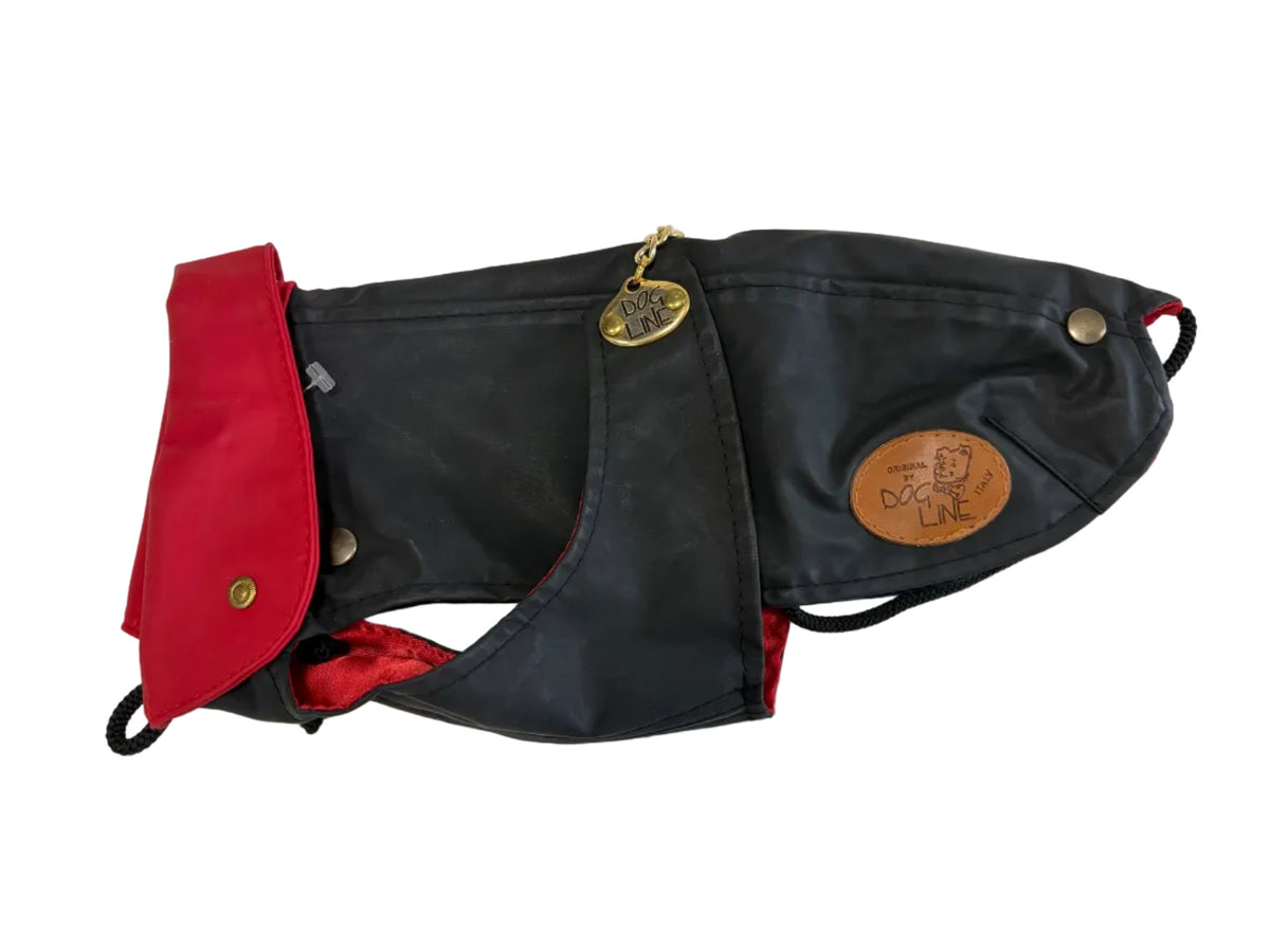 Imperméable Dog Line noir & rouge avec doublure chaude amovible