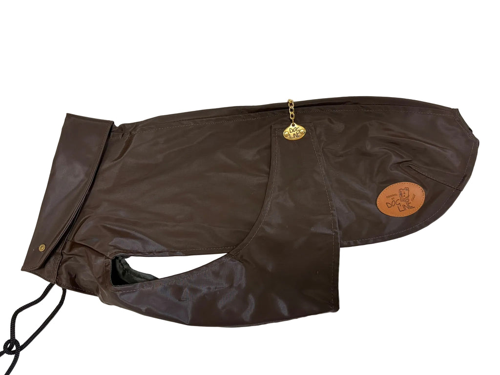 Dog Line – Imperméable pour chien brun avec détails dorés
