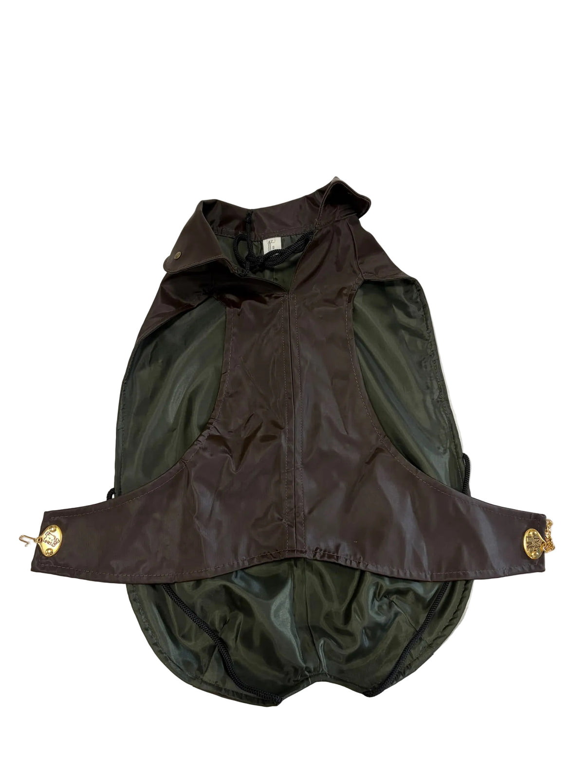 Dog Line – Imperméable pour chien brun avec détails dorés