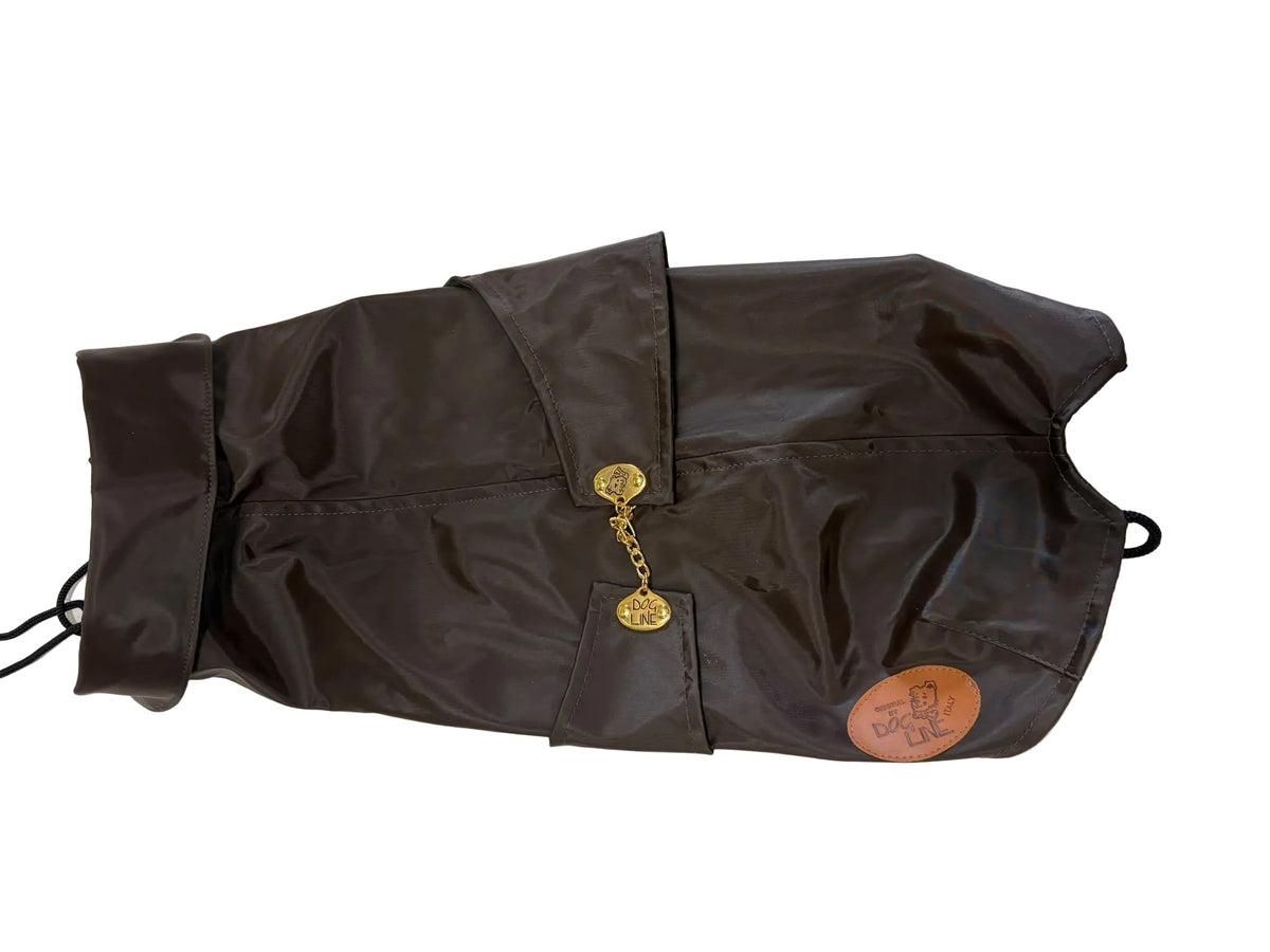 Dog Line – Imperméable pour chien brun avec détails dorés