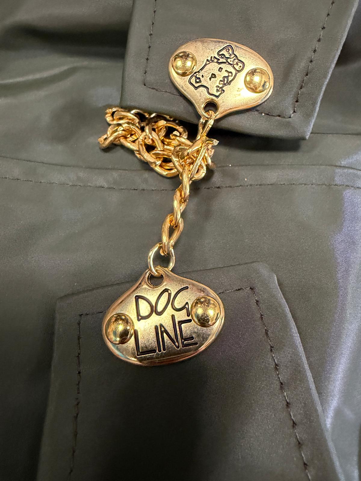 Dog Line – Imperméable pour chien vert olive avec détails dorés
