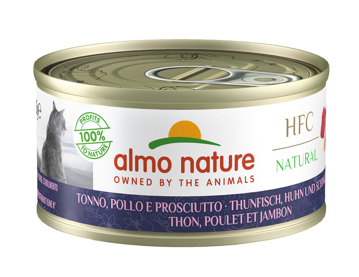 Almo Nature HFC natural - thon, poulet et jambon pour chat – 70 g