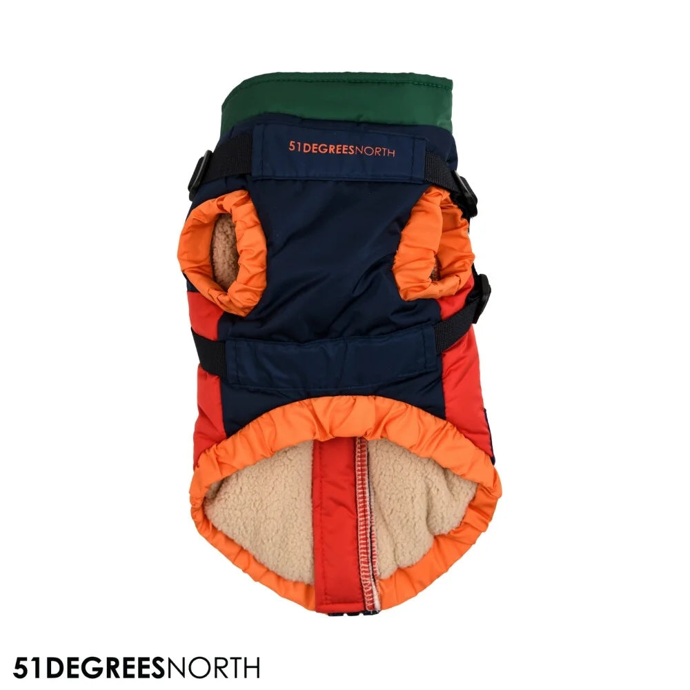 Manteau d’hiver pour chien Color block avec harnais intégré – 51 Degrees North