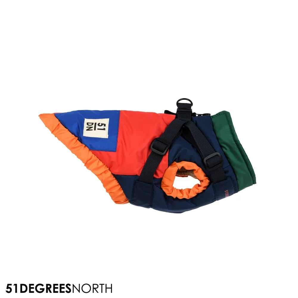 Manteau d’hiver pour chien Color block avec harnais intégré – 51 Degrees North