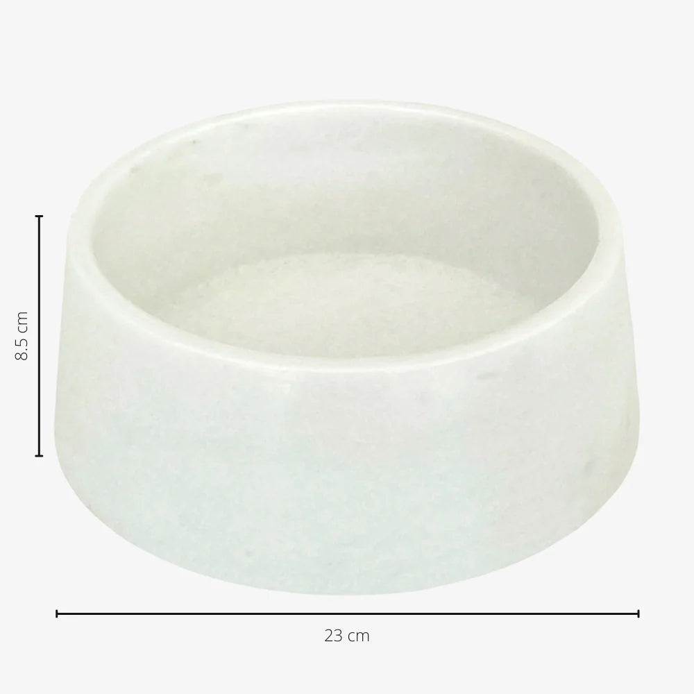 Gamelle en marbre Studio Animaux – Crystal White – Ø 23 cm